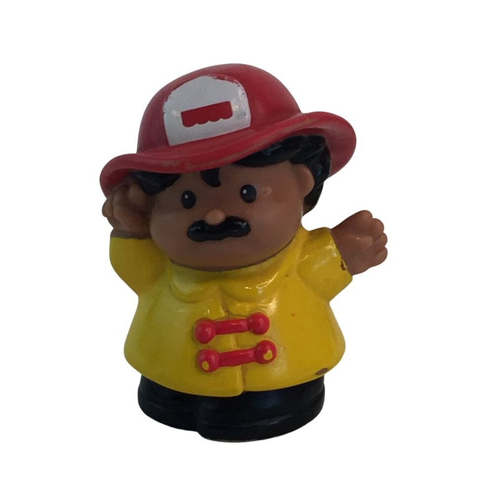 Fisher Price Little People Figures Two Fire Fighters with Kitty Train Conductor - Picture 2 of 13